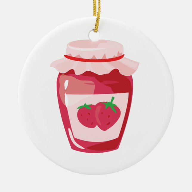 Strawberry Jam Ceramic Tree Decoration (Front)