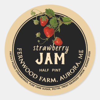 Strawberry Jam Classic Round Sticker