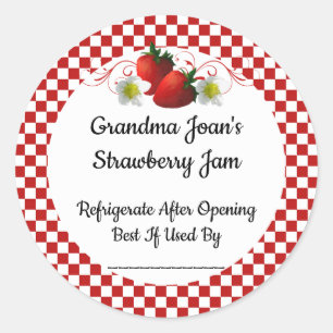 Strawberry Jam Custom Product Canning Jar Sticker
