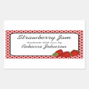 Strawberry Jam Custom Text Jar Label