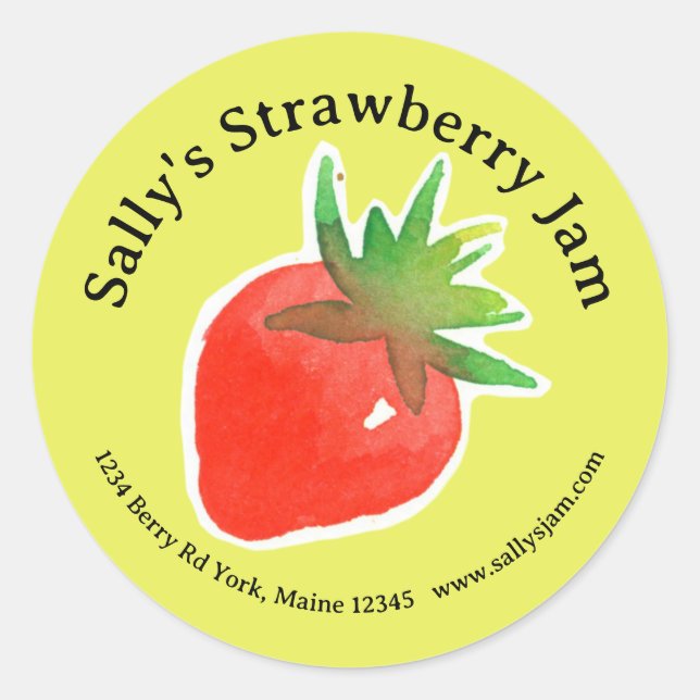 Strawberry Jam From The Kitchen Of Jar Label (Front)