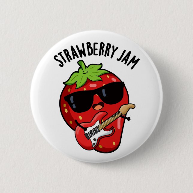 Strawberry Jam Funny Fruit Pun  6 Cm Round Badge (Front)