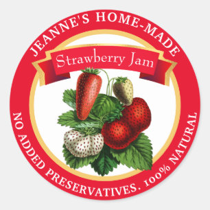 Strawberry Jam Homemade Canning Preserve Classic Round Sticker