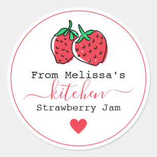 Strawberry Jam Homemade From The Kitchen Of    Classic Round Sticker
