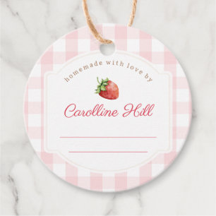 Strawberry Jam Jar Fruit Preserves Personalised Favour Tags