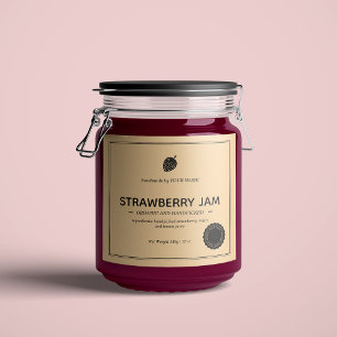 Strawberry Jam Jar Label Packaging Design