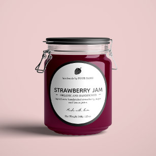 Strawberry Jam Jar Label Packaging Design