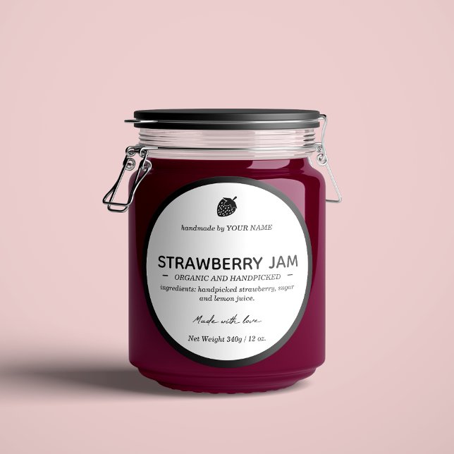 Strawberry Jam Jar Label Packaging Design (Creator Uploaded)