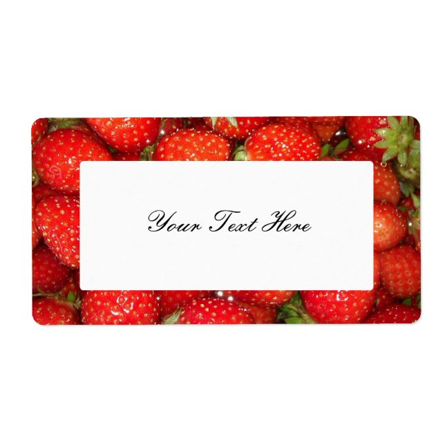 Strawberry jam label stickers (Front)