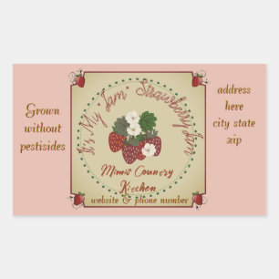 strawberry jam large label
