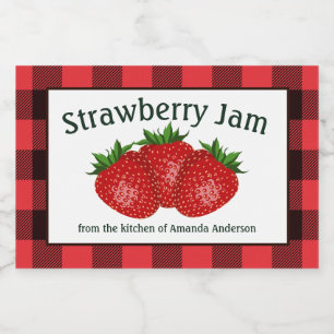 Strawberry Jam Preserves Plaid H Food Label