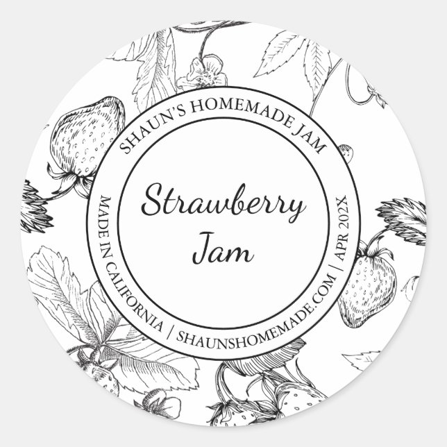 Strawberry Jam Sketch Modern label (Front)
