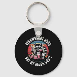 Strawberry Jams But My Dont Funny Racoon Key Ring