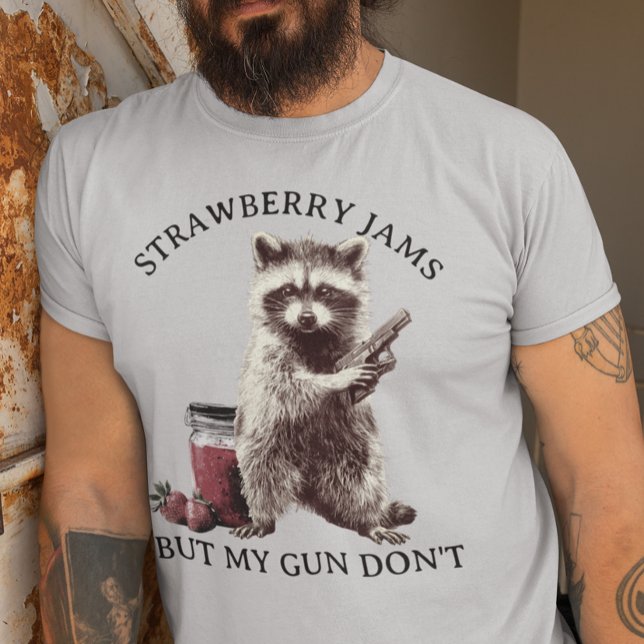 Strawberry Jams But My Gun Don't Funny Meme T-Shirt (Creator Uploaded)