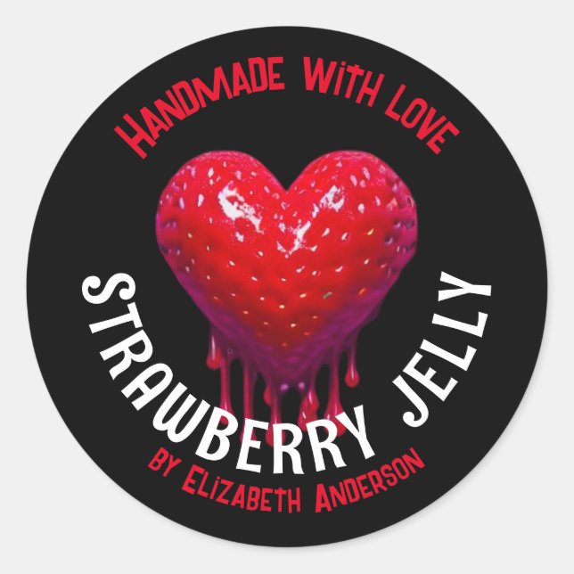 Strawberry Jelly Classic Round Sticker (Front)