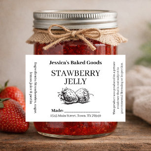 Strawberry Jelly Jam Homemade label STRAW03aRT