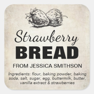 Strawberry Jelly Jam Homemade label STRAW05sq