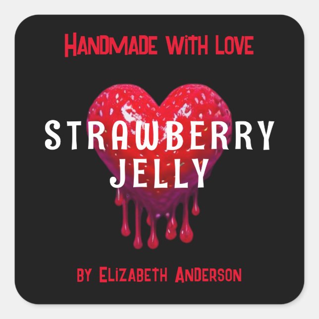Strawberry Jelly Square Sticker (Front)