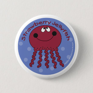 Strawberry Jellyfish 6 Cm Round Badge
