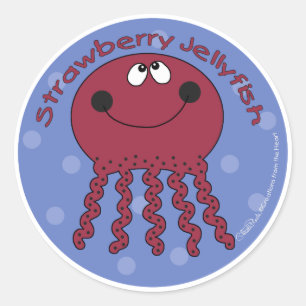 Strawberry Jellyfish Classic Round Sticker