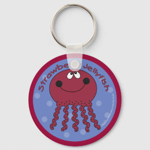 Strawberry Jellyfish Key Ring