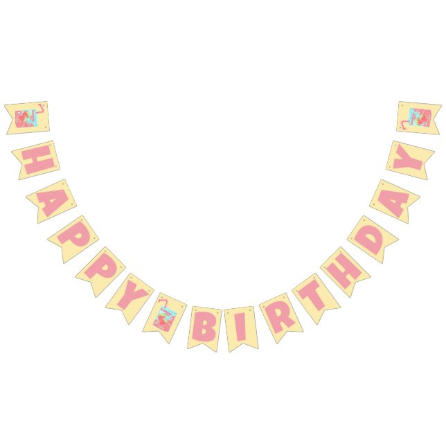 Strawberry Juice Box Happy Birthday Bunting (All)