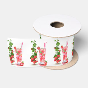 Strawberry Juice Cool Drink Fruits Satin Ribbon