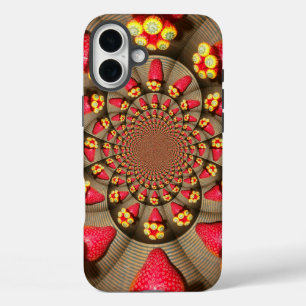 Strawberry Kaleidoscope Colourful Red Delight Ar iPhone 16 Plus Case