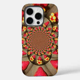 Strawberry Kaleidoscope   Colourful Red Delight Ar iPhone 16 Pro Case