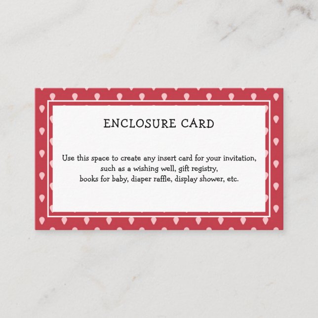 Strawberry Kids Birthday Details Enclosure Card (Front)