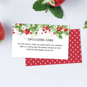 Strawberry Kids Birthday Details Enclosure Card