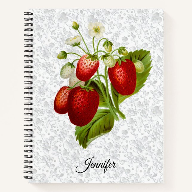 Strawberry Lace Spiral Notebook (Front)