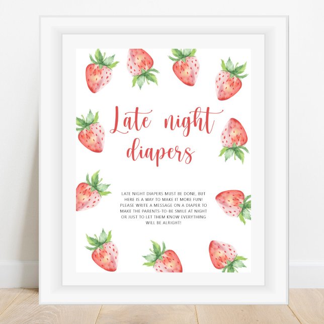 Strawberry \ Late night diapers game  Poster (Creator Uploaded)