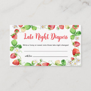 Strawberry Late Night Diapers Game Ticket Enclosure Card