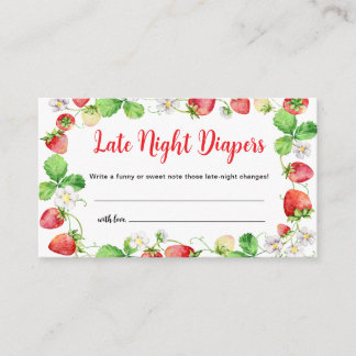 Strawberry Late Night Diapers Game Ticket Enclosure Card