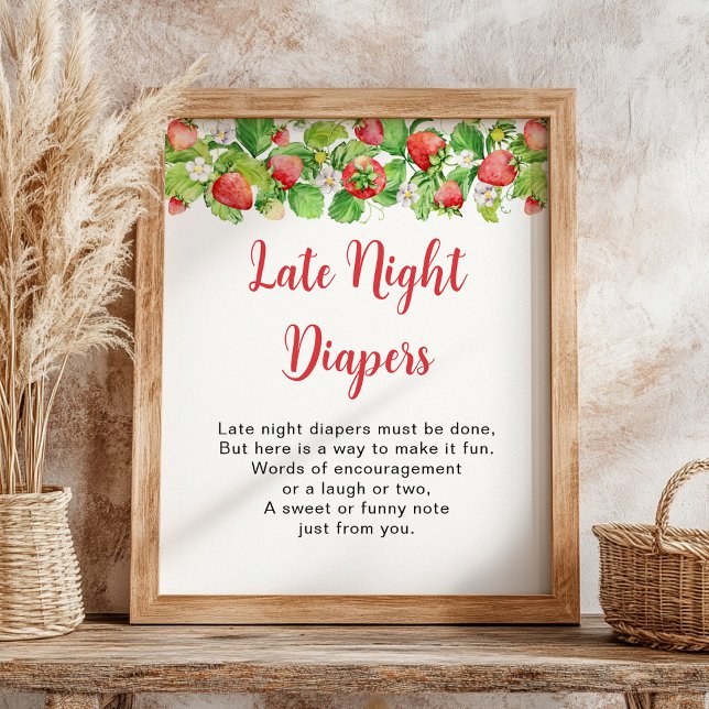 Strawberry Late Night Diapers Sign (Creator Uploaded)