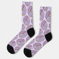 Strawberry Lavender Doughnuts Socks
