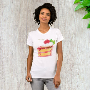Strawberry Layer Cake Slice with Cream T-Shirt