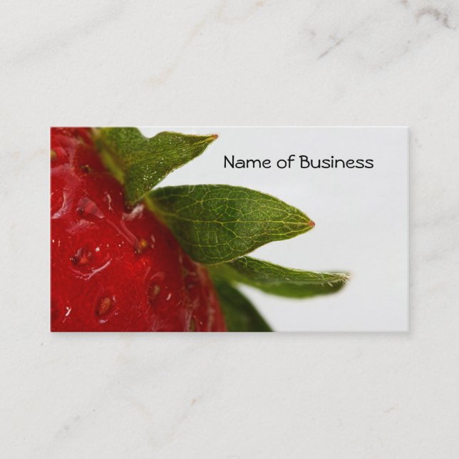 Strawberry Leaves With Business Name Business Card (Front)