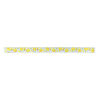 Strawberry Lemon Blue Satin Ribbon