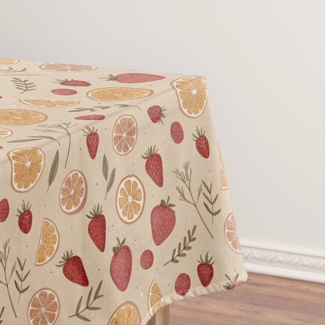 Strawberry Lemon Pattern Tablecloth (In Situ)