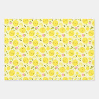 Strawberry Lemon Yellow Wrapping Paper
