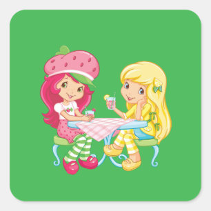 “Strawberry & Lemonade Besties” Square Sticker
