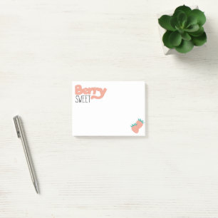 Strawberry Lettering Post-it Notes