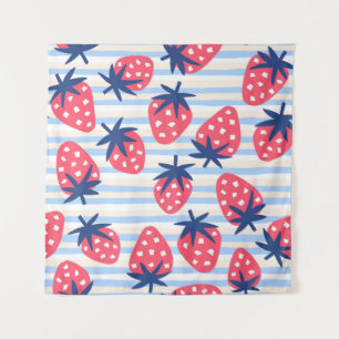 Strawberry Line Art: Sweet Seamless Pattern Tapestry