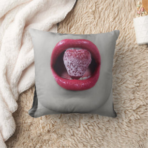 Strawberry lips cushion