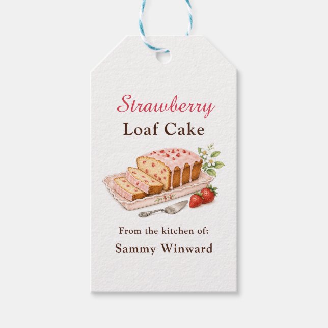 Strawberry Loaf Cake Gift Tags (Front)