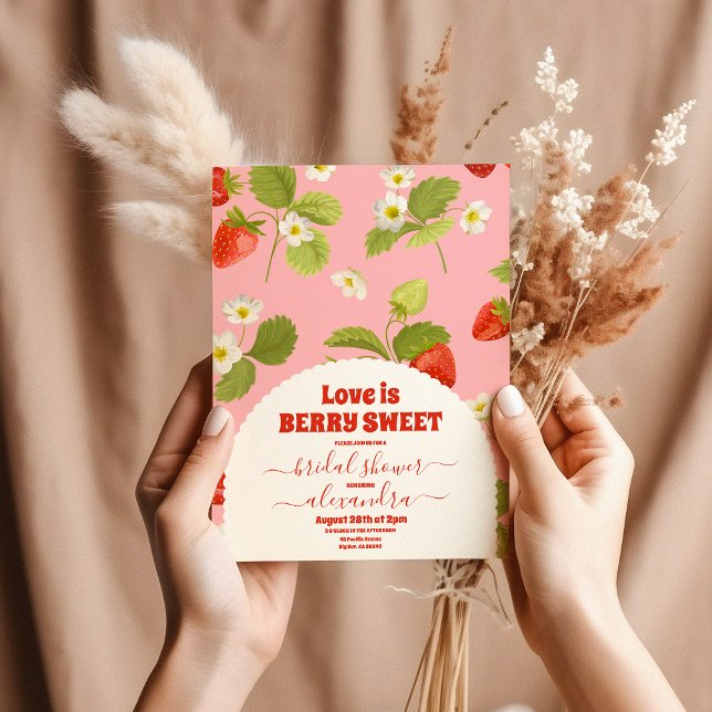 Strawberry Love is Berry Sweet Bridal Shower Invitation (Creator Uploaded)