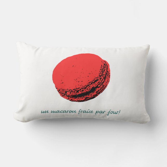 strawberry macaroon lumbar cushion (Front)