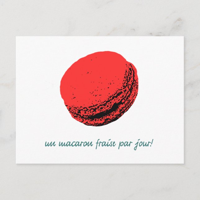 strawberry macaroon postcard (Front)